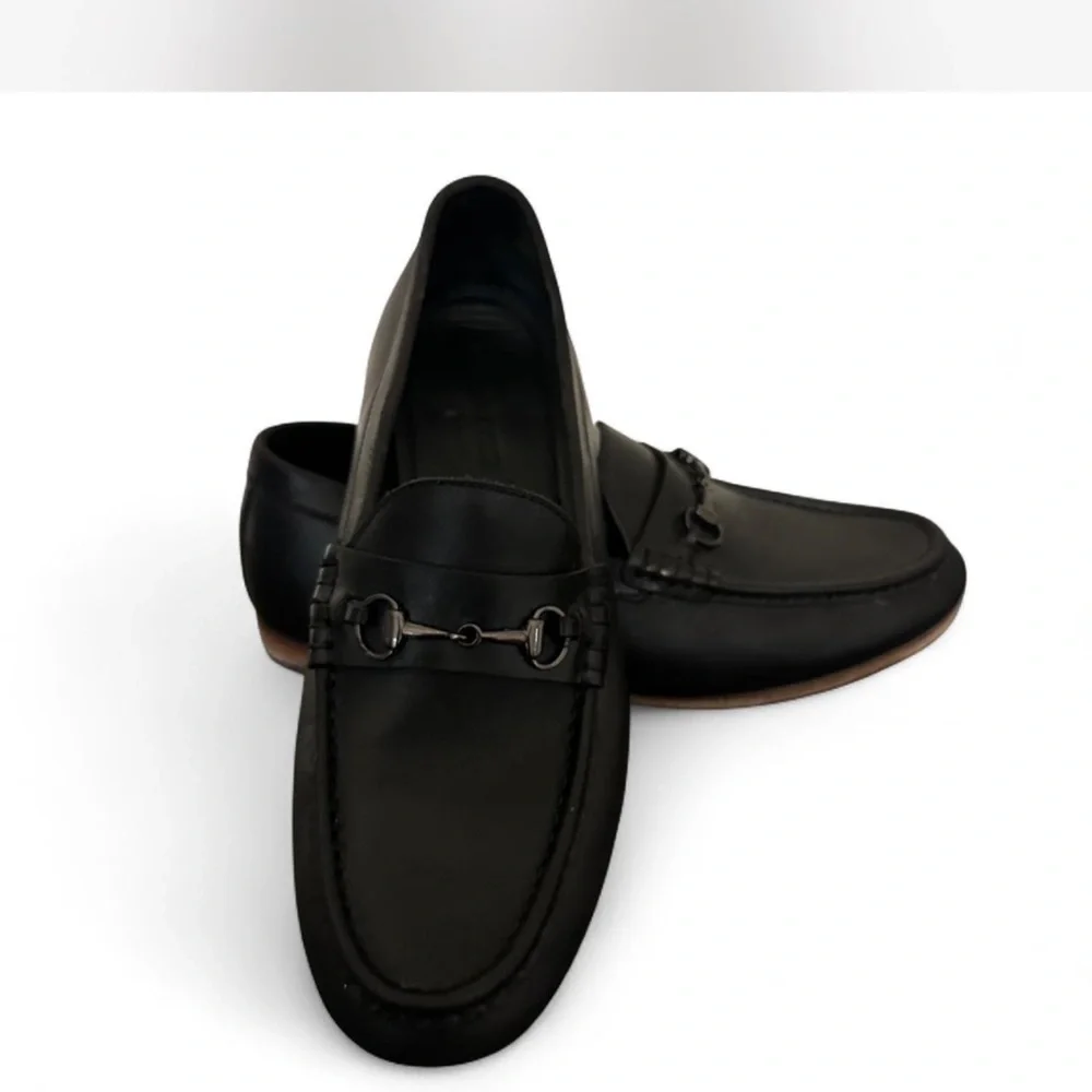 Anthony Veer Black Leather Slip-On Loafers Size 10 1/2